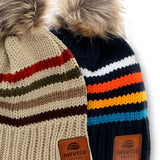 Striped Pom Beanies