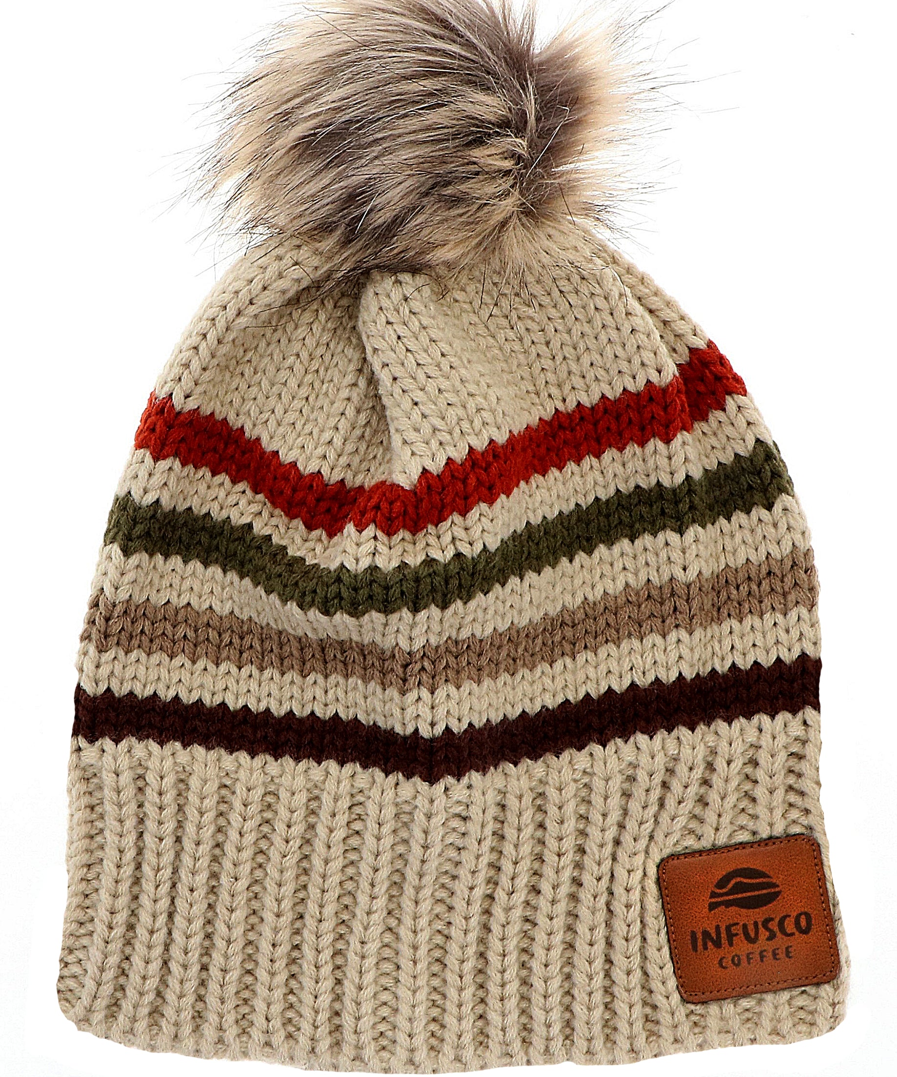 Striped Pom Beanies